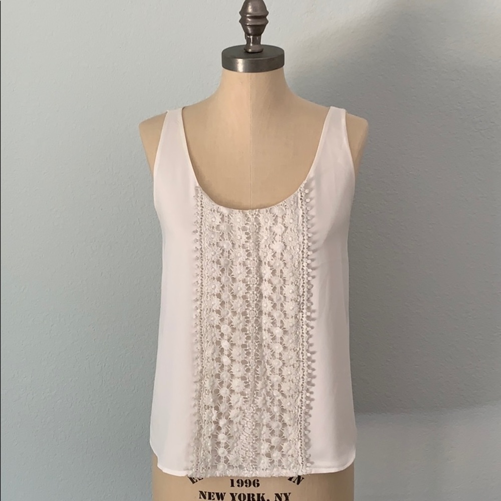 LOFT women’s cream lace detail blouse